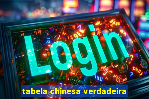 tabela chinesa verdadeira